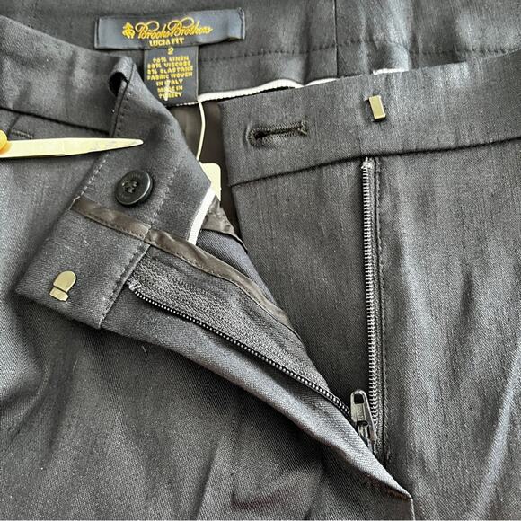 Brooks Brothers Navy Blue Lucia fit linen blend pants size 2 - Picture 6 of 12